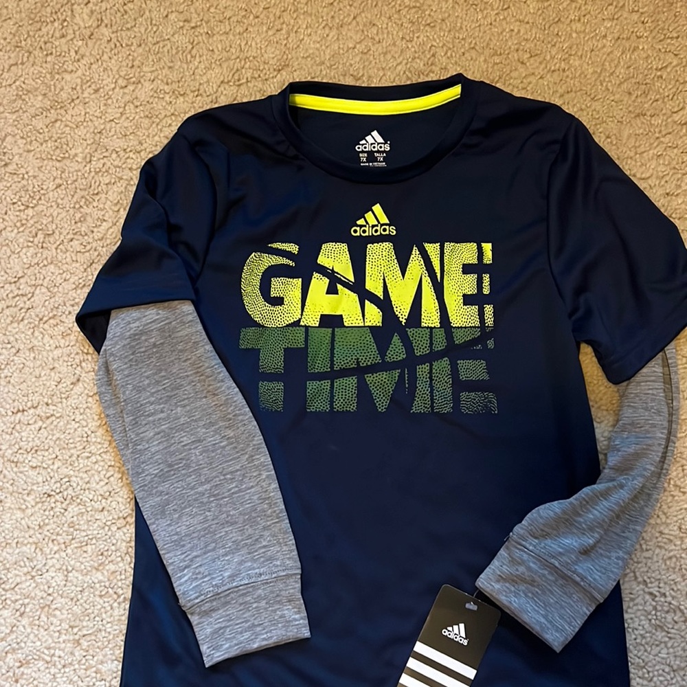 New with tags, long-sleeved adidas dry-fit t-shirt